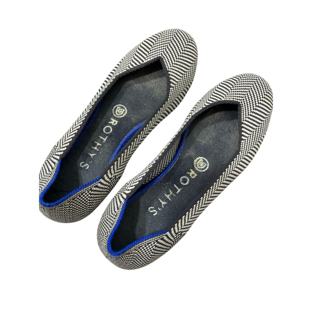 Rothy's Flannel Grey Herringbone Flats 6 Sustainable Machine Washable Ballet 6